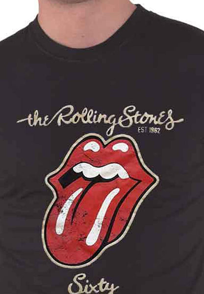 T-Shirt # Small Unisex Black # Sixty Plastered Tongue