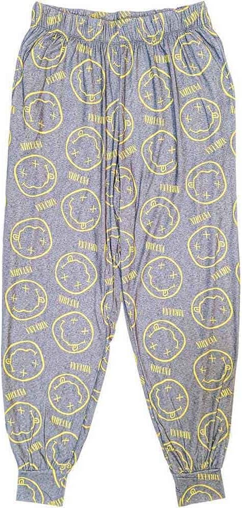 Pyjamas # Large Unisex Grey # Yellow Smile