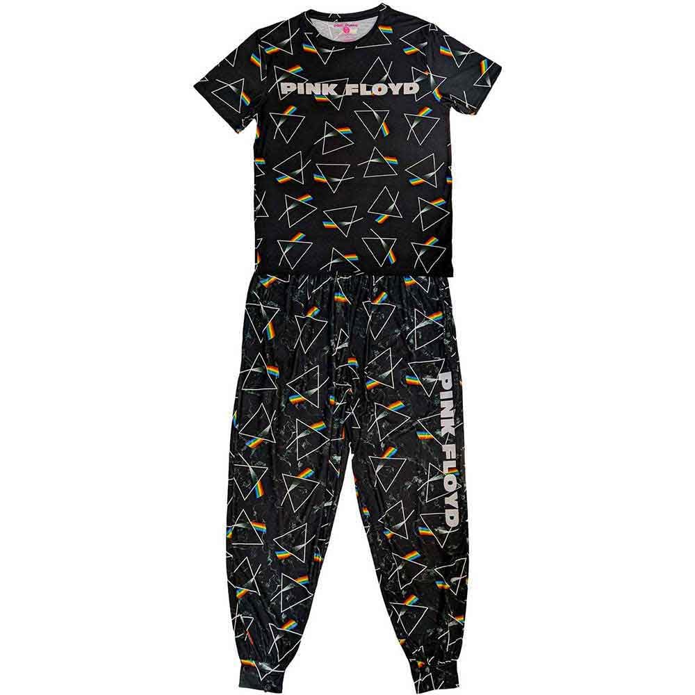 Pyjamas # Large Unisex Black # Prism Repeat