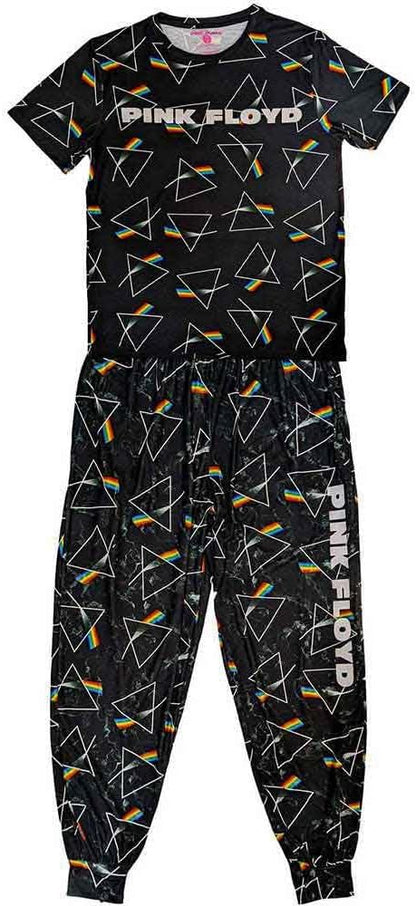 Pyjamas # Large Unisex Black # Prism Repeat