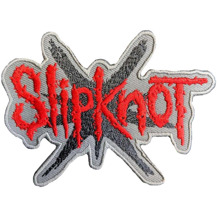 Slipknot Toppa termoadesiva a forma di stella a 9 punti, Grigio/rosso, Taglia unica