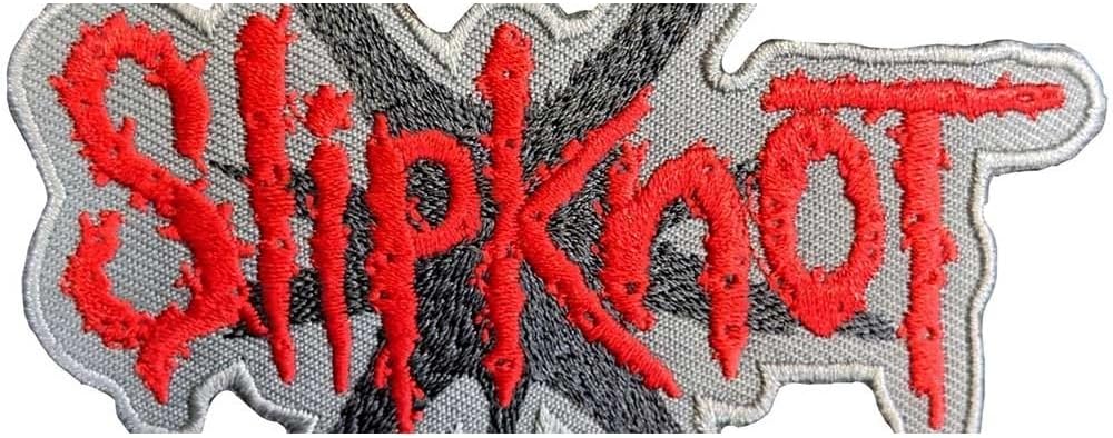 Slipknot Toppa termoadesiva a forma di stella a 9 punti, Grigio/rosso, Taglia unica