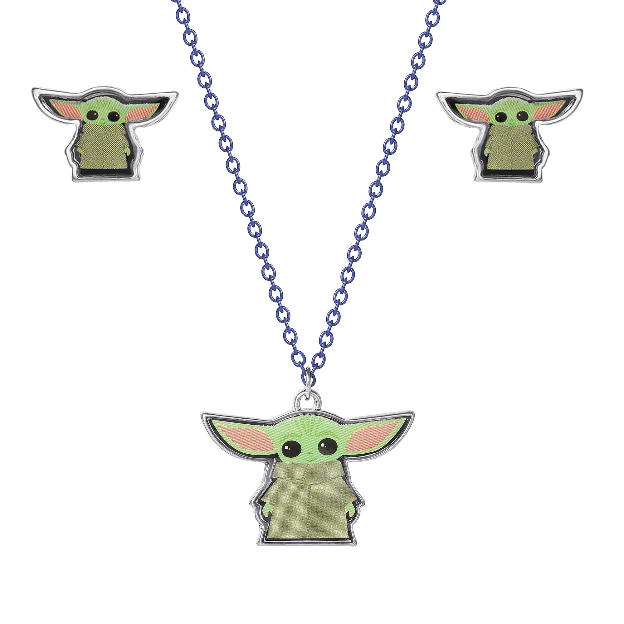 Disney - The Mandalorian Grogu The Child Green and Black Earring and Pendant Set