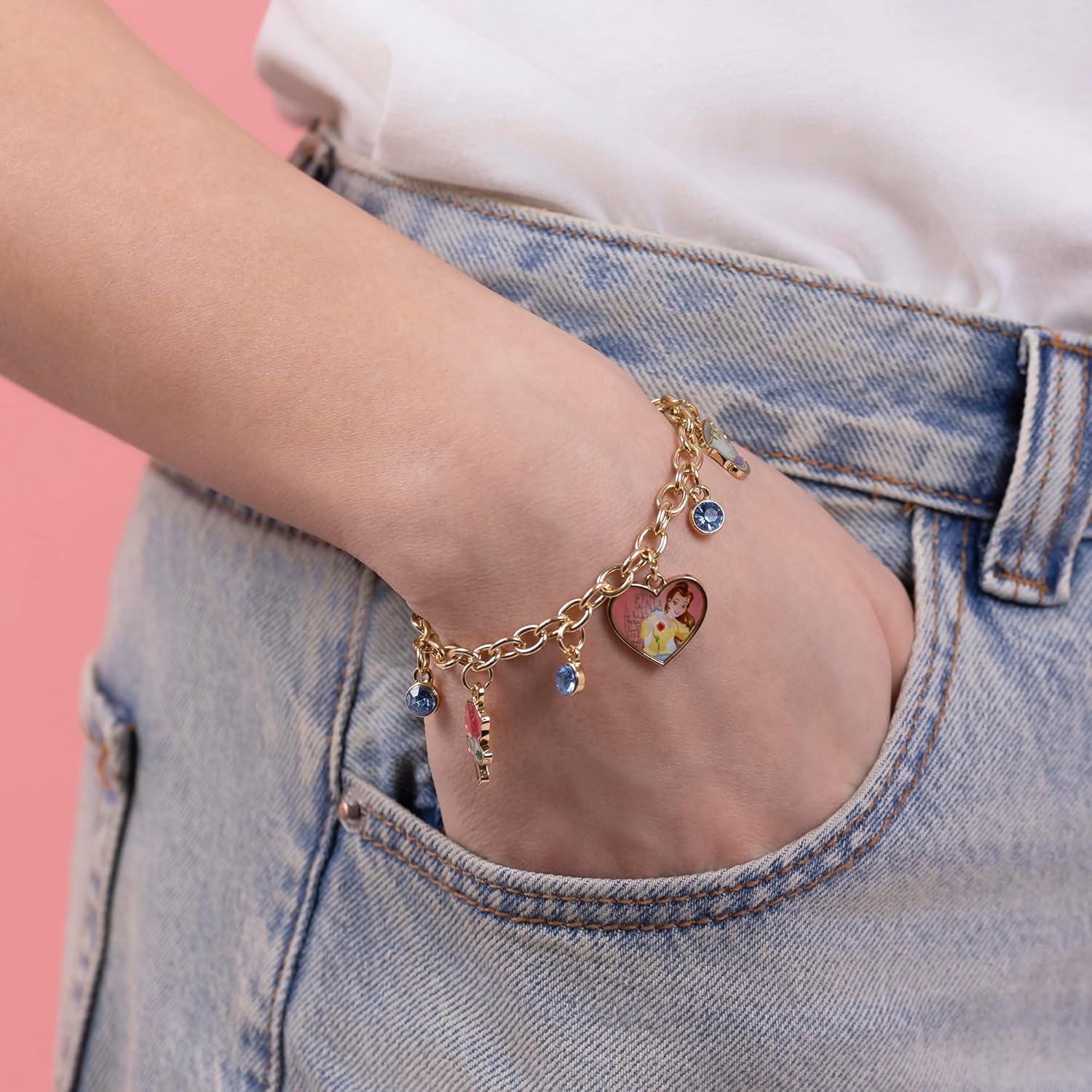 Disney - Beauty & The Beast Multicoloured Enamel Costume Charm Bracelet