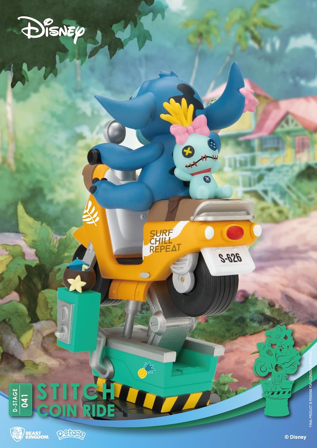 Disney diorama PVC D-Stage Stitch Coin Ride 16 cm