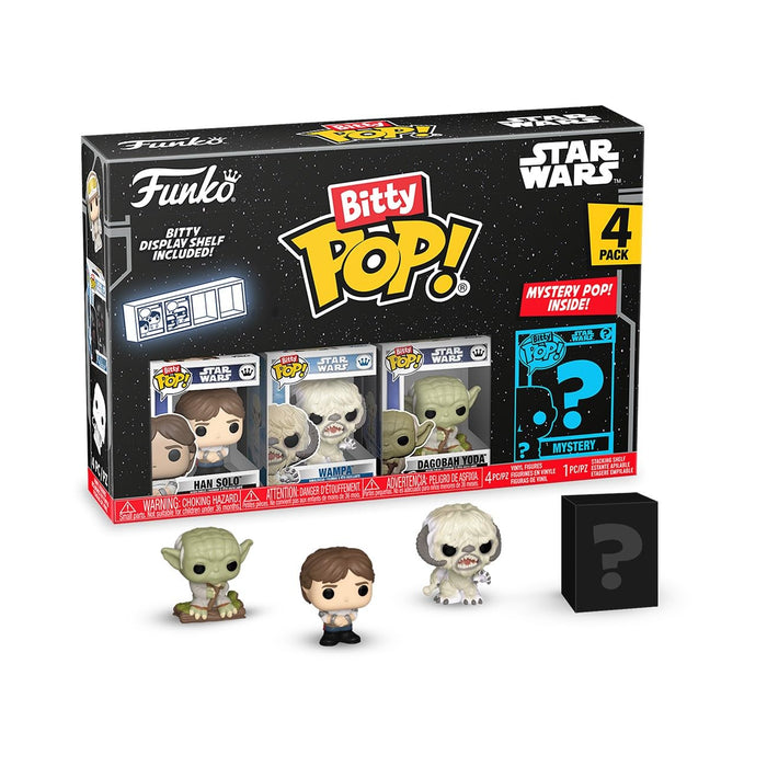 Funko Pop! Bitty: Star Wars - Han Solo, Wampa, Dagobah Yoda, & Mystery Chase Figure (Styles May Vary)