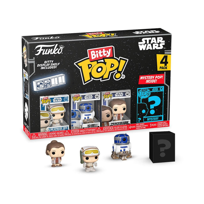 Funko Pop! Bitty: Star Wars - Luke Skywalker™ (Hoth™), R2-D2, Chewbacca & Mystery Chase Figure (Styles May Vary)