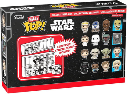 Funko Pop! Bitty: Star Wars - Princess Leia, Snowtrooper, Boba Fett & Mystery Chase Figure (Styles May Vary)