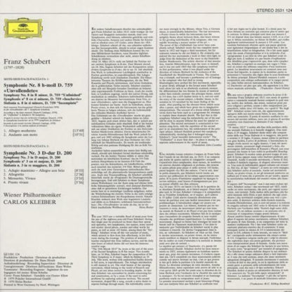 SCHUBERT:  NO.8 ``UNVOLLENDETE`` (180 G)
