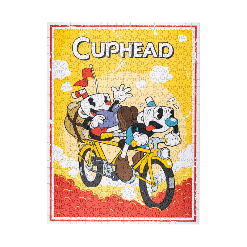 Grupo Erik: Puzzle Cuphead - Explorer Riders | Puzzle 500 pezzi con scatola decorativa + mini poster, 61 x 45,7 cm, puzzle bambini, Cuphead decorazione