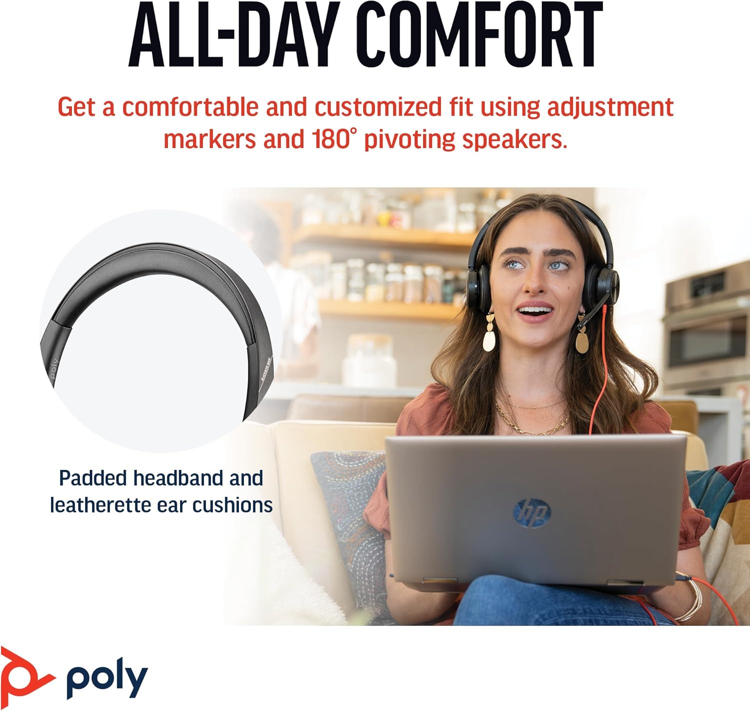 Poly Blackwire 8225 Premium Wired Headset – Active Noise Canceling – Hi-fi Stereo - Connect to PC/Mac - Works w/Teams, Zoom