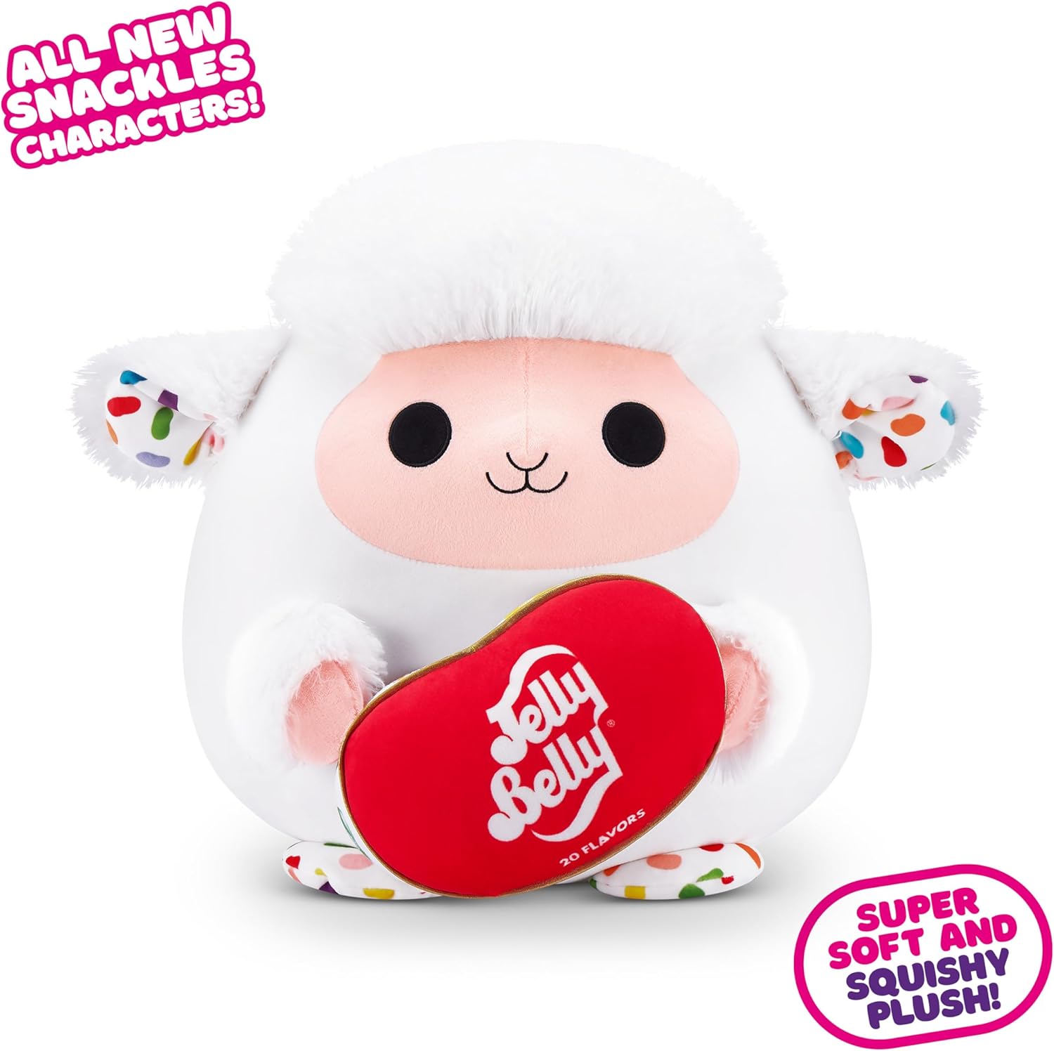 Snackles, Series 2, Lamb (Jelly Belly), Plush Toy, Medium (35 cm), Brown Box, (Lamb)