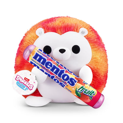 Snackles, Series 2, Hedgehog (Mentos, Fruit), Plush Toy, Cuddly Squishy Comfort Plush with License Snack Brand Accessory, Medium (35 cm), Brown Box, (Hedgehog)