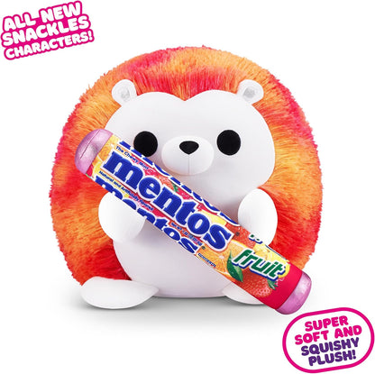 Snackles, Series 2, Hedgehog (Mentos, Fruit), Plush Toy, Cuddly Squishy Comfort Plush with License Snack Brand Accessory, Medium (35 cm), Brown Box, (Hedgehog)