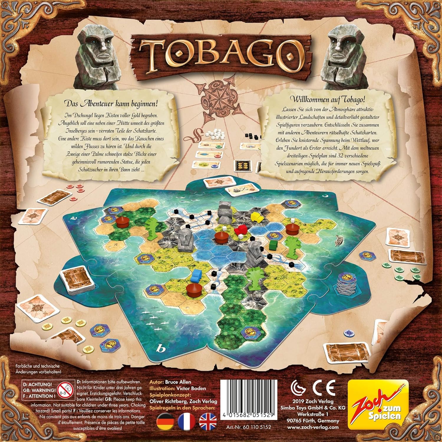 Zoch zum Spielen 601105152 Tobago Zoch 601105152-Tobago (New Edition) -Classic, Family Adults and Children, Group Game for 2-4 Players, from 10 Years, Multicoloured