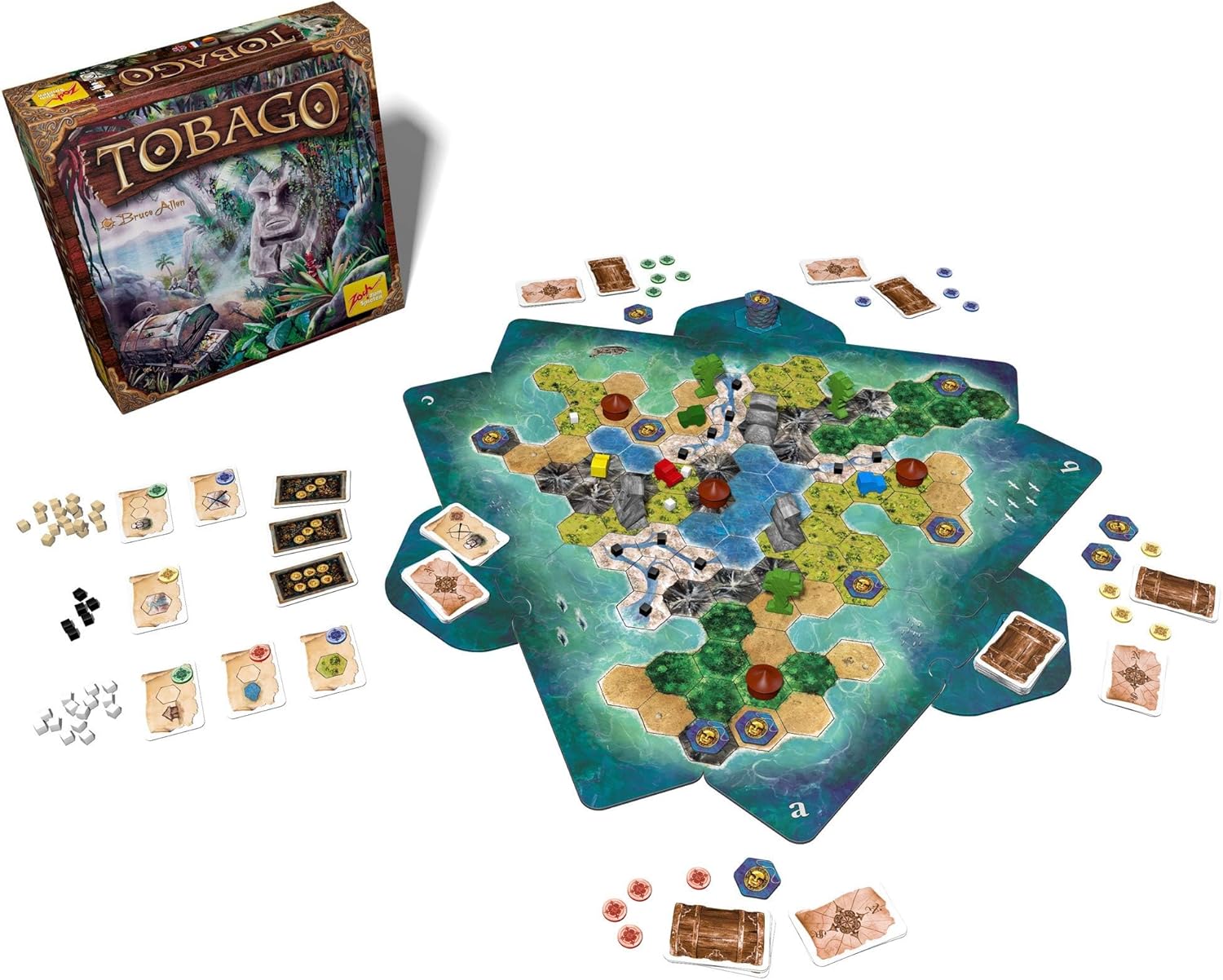 Zoch zum Spielen 601105152 Tobago Zoch 601105152-Tobago (New Edition) -Classic, Family Adults and Children, Group Game for 2-4 Players, from 10 Years, Multicoloured