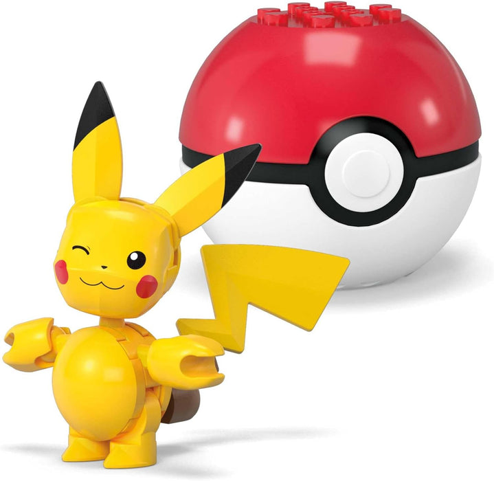 MEGA Pokémon Conjunto de construcción con figura de acción, pack de dos Poké Ball, Pikachu y Ditto, 42piezas, para niños y niñas, JCT43