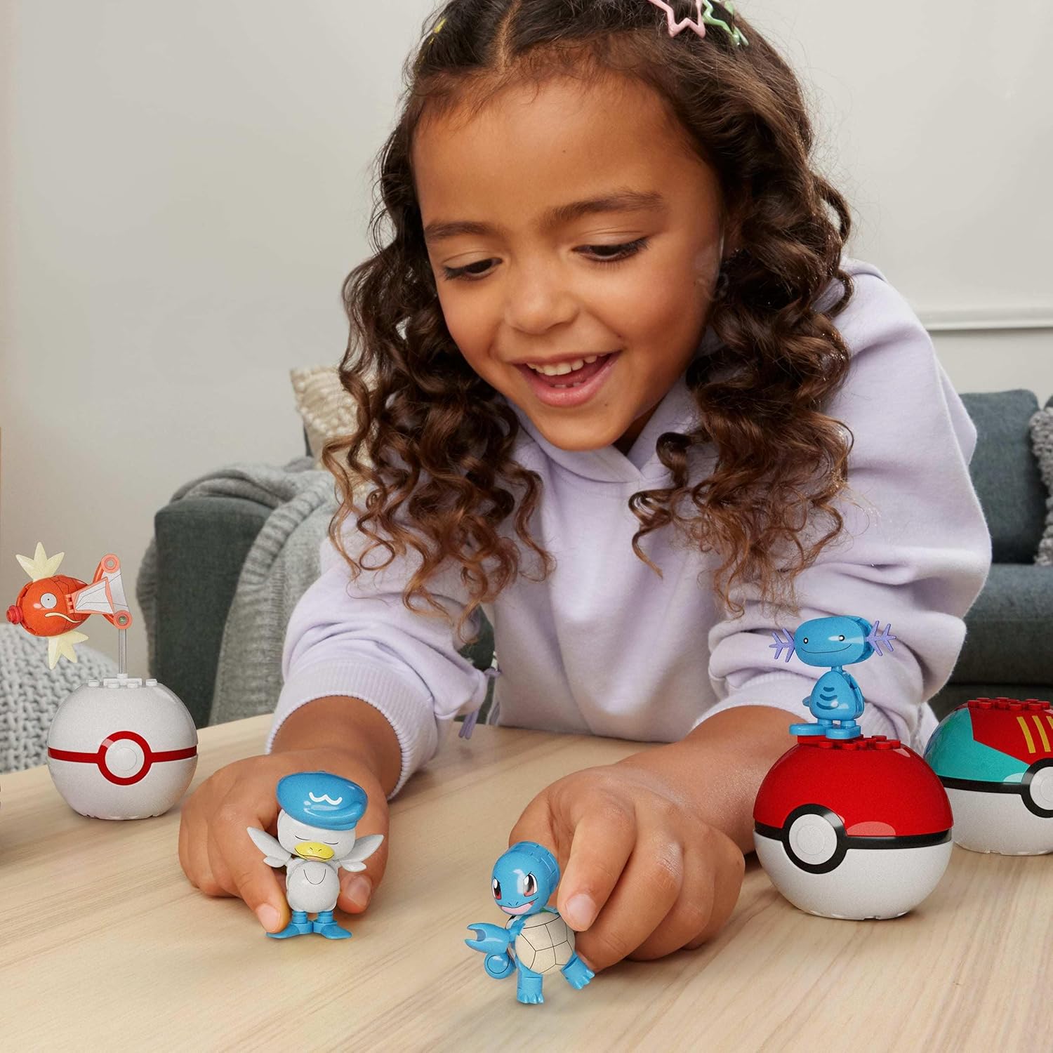 MEGA Pokémon Action Figure Building Toys Set, Water-Type Trainer Team with 79 Pieces, 2 Inches Tall, for Kids, JCT42