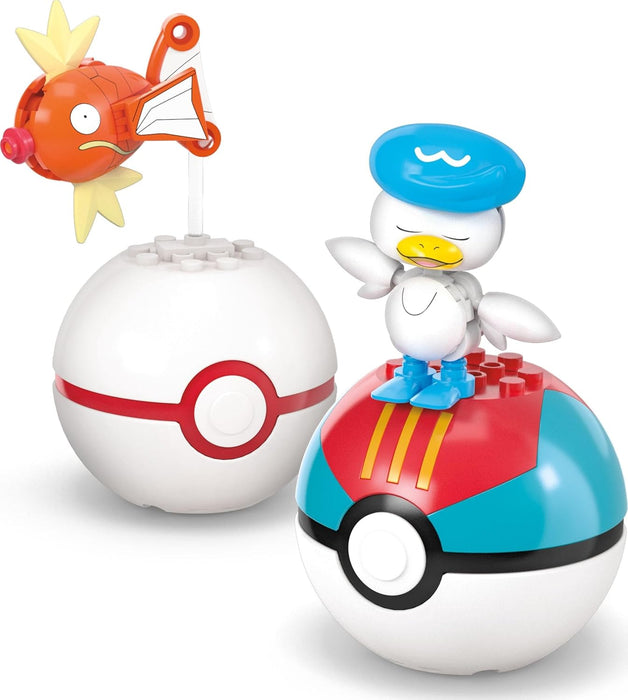 MEGA Pokémon Equipo de entrenador de tipo agua Conjunto de construcción con figura de acción de 5cm, 79 piezas, para niños y niñas, JCT42