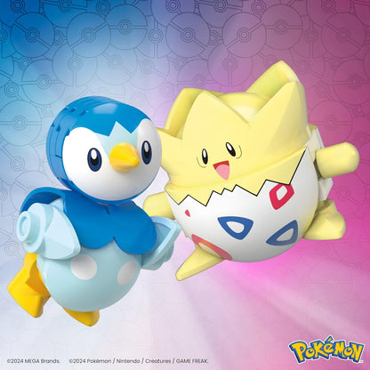 MEGA Pokémon Bouwset voor actiefiguren, Pokéballenset van 2, Togepi en Piplup, 41 onderdelen, speelgoed voor kinderen, JCT44