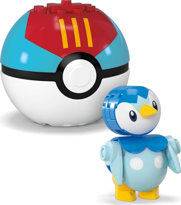 MEGA Pokémon Action Figure Building Toys Set, Poké Ball 2-Pack, Togepi and Piplup with 41 Pieces, for Kids, JCT44