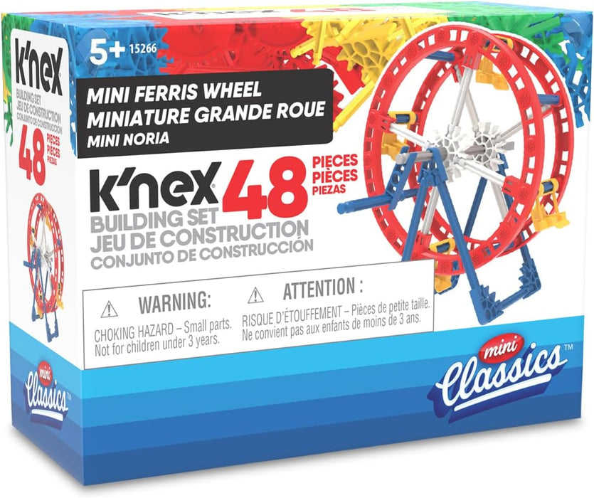 K'NEX Mini-Riesenrad-Bausatz, 48 Teile für Bewegungsspaß, Schreibtischdekoration, Konstruktionsmodell ab 6 Jahren, technisches Spielzeug für Jungen und Mädchen