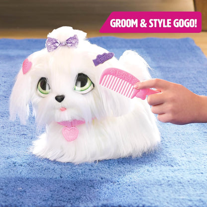 Just Play furReal GoGo Walkin Pup-hondje, interactief speelgoed, 22,9 cm grote, springende pluche puppy met geluidseffecten, kinderspeelgoed vanaf 4 jaar