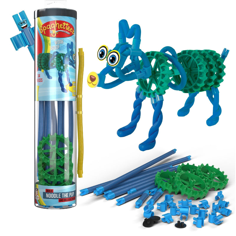 Spaghetteez antistress speelgoed voor kinderen vanaf 5 jaar, educatieve Montessori-knutselset voor jongens en meisjes, flexibele bouwstenen