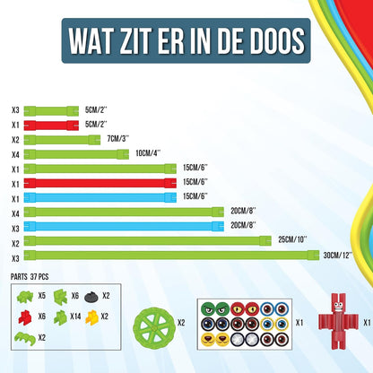 Spaghetteez antistress speelgoed voor kinderen vanaf 5 jaar, educatieve Montessori-knutselset voor jongens en meisjes, flexibele bouwstenen