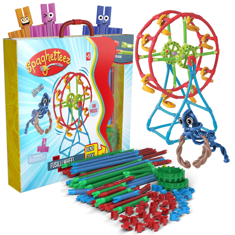 Spaghetteez antistress speelgoed voor kinderen vanaf 5 jaar, educatieve Montessori-knutselset voor jongens en meisjes, flexibele bouwstenen