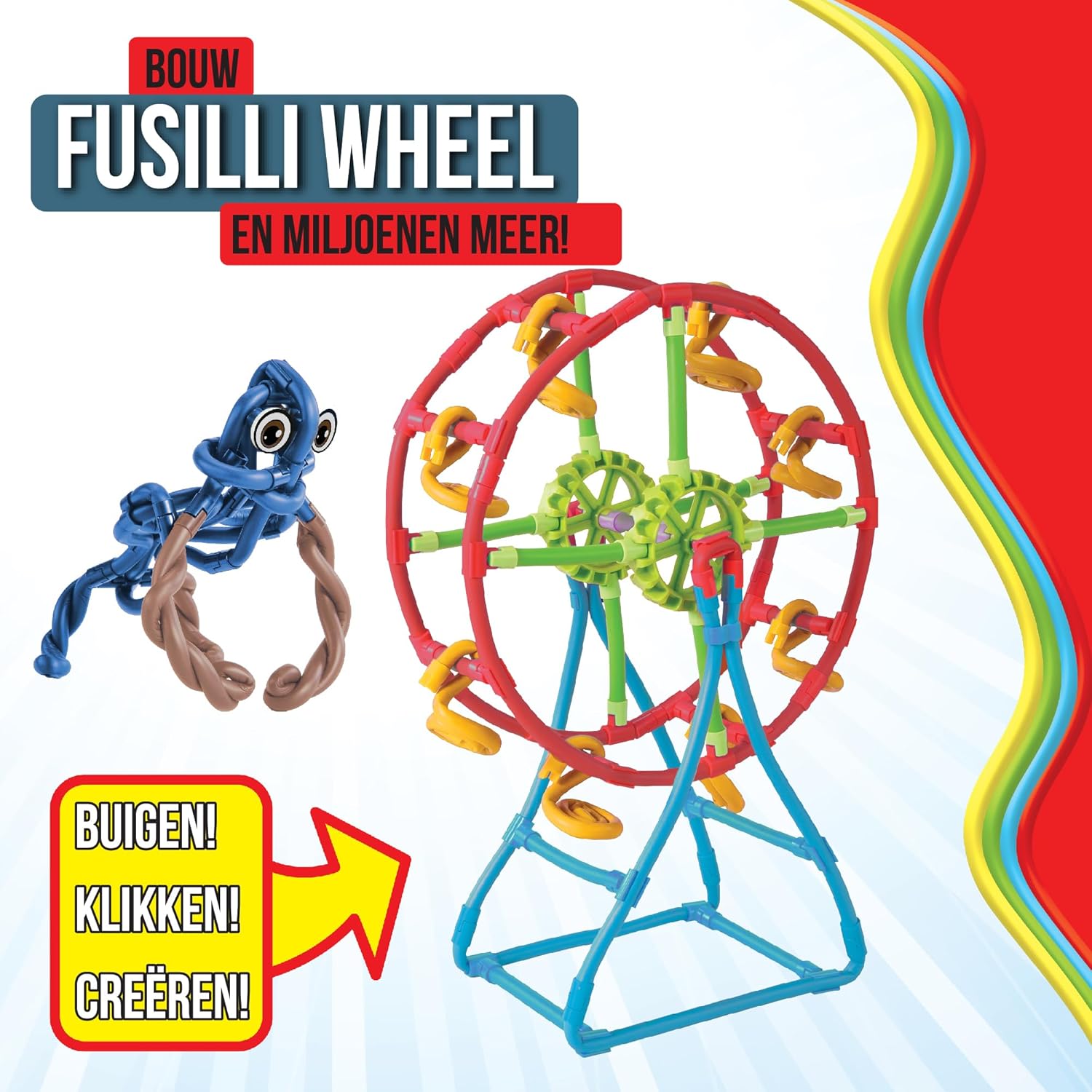 Spaghetteez antistress speelgoed voor kinderen vanaf 5 jaar, educatieve Montessori-knutselset voor jongens en meisjes, flexibele bouwstenen
