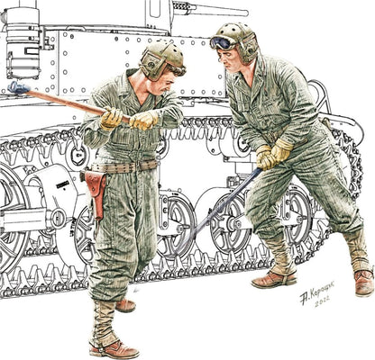 Mini Art 35481 1:35 US Panzer Mechaniker Crew (2) - originalgetreue Nachbildung, Modellbau, Plastik Bausatz, Basteln, Hobby, Kleben, Modellbausatz, Zusammenbauen, unlackiert