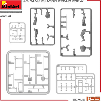 Mini Art 35481 1:35 US Panzer Mechaniker Crew (2) - originalgetreue Nachbildung, Modellbau, Plastik Bausatz, Basteln, Hobby, Kleben, Modellbausatz, Zusammenbauen, unlackiert