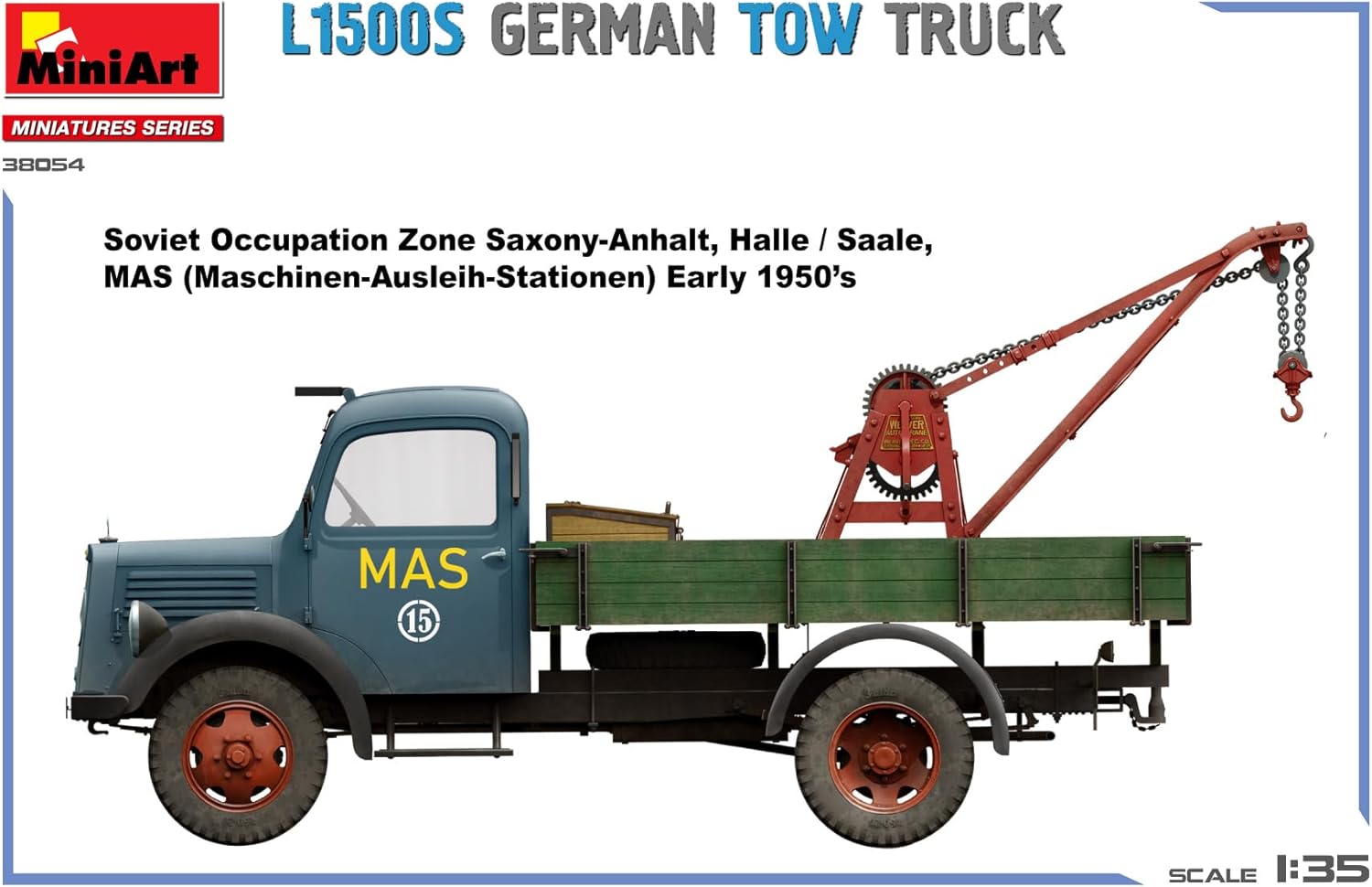 Miniart 38045 1:35 Camion L1500 - riproduzione fedele, modellismo, kit di plastica, artigianato, hobby, incollaggio, kit di modellismo, montaggio