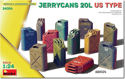 Miniart 24006 1:24 Tanica USA 20 litri - riproduzione fedele, modellismo, kit in plastica, artigianato, hobby, incollaggio, kit di modellismo, montaggio