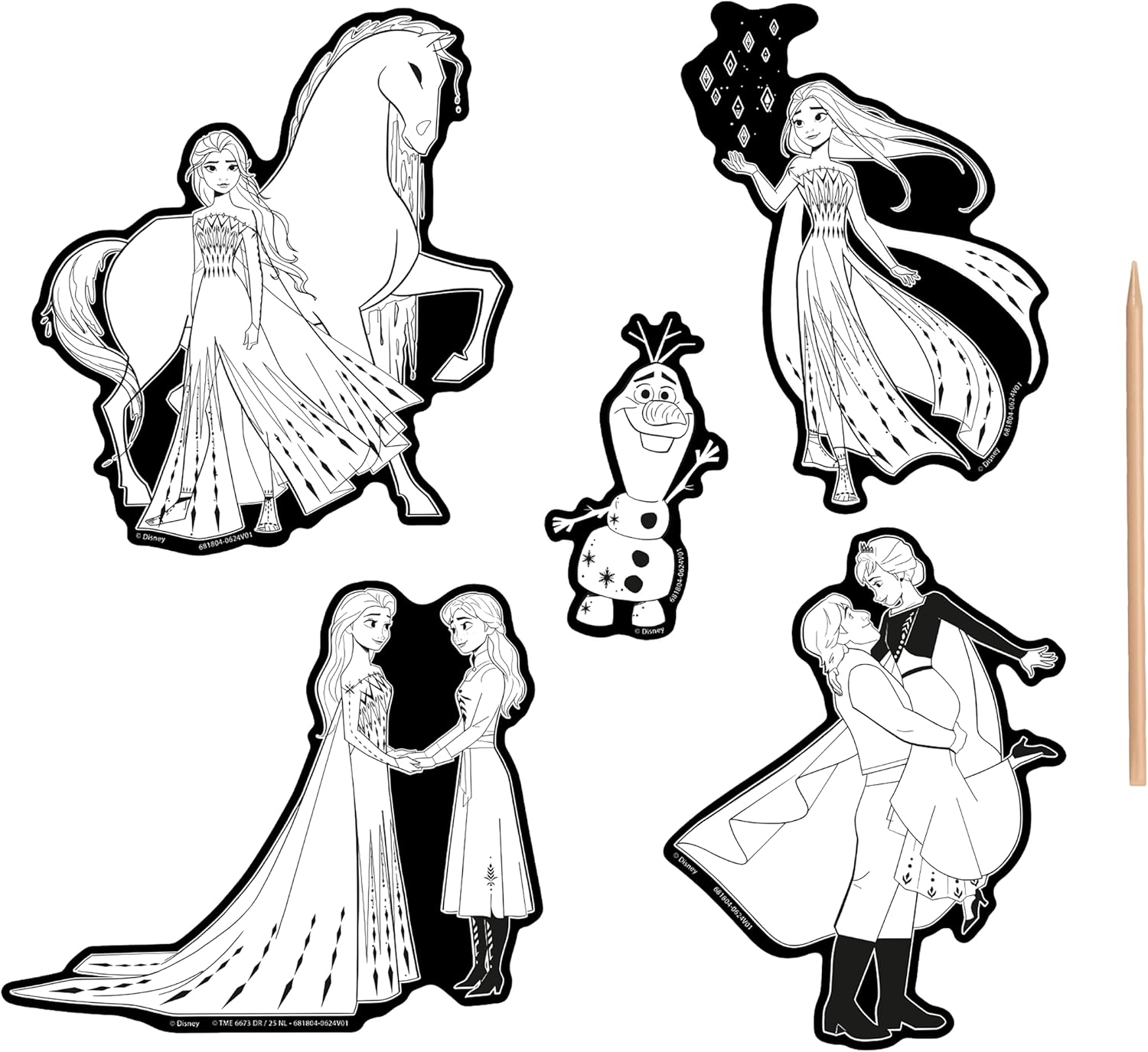 Disney Frozen Scratch Art Stickers, Character Design Collection
