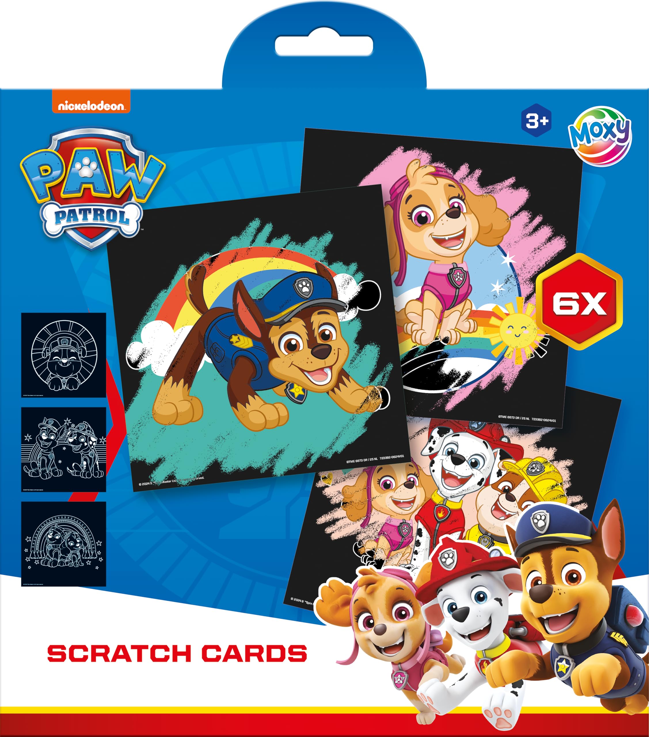 Paw Patrol Scratch Cards for Children, Ages 3+, Pack of 6