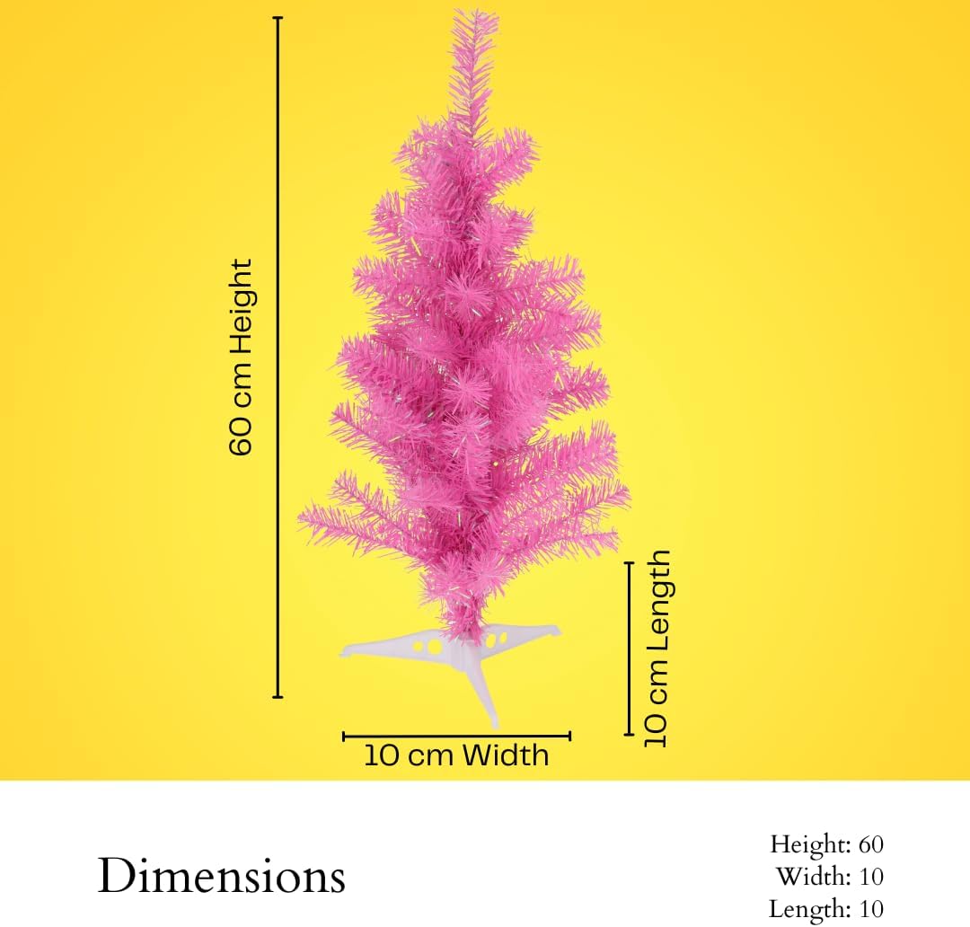 SELF IMPORT AGENCIES Decorazione moderna compatta di vacanza dell'albero di Natale di rosa fucsia di 60cm per i piccoli spazi