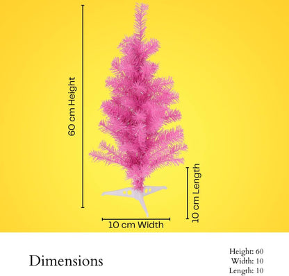 SELF IMPORT AGENCIES Decorazione moderna compatta di vacanza dell'albero di Natale di rosa fucsia di 60cm per i piccoli spazi
