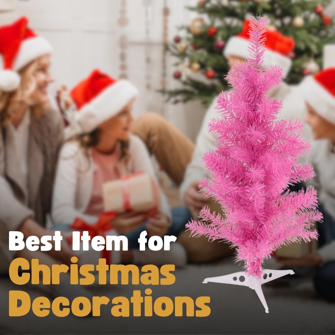 SELF IMPORT AGENCIES Decorazione moderna compatta di vacanza dell'albero di Natale di rosa fucsia di 60cm per i piccoli spazi
