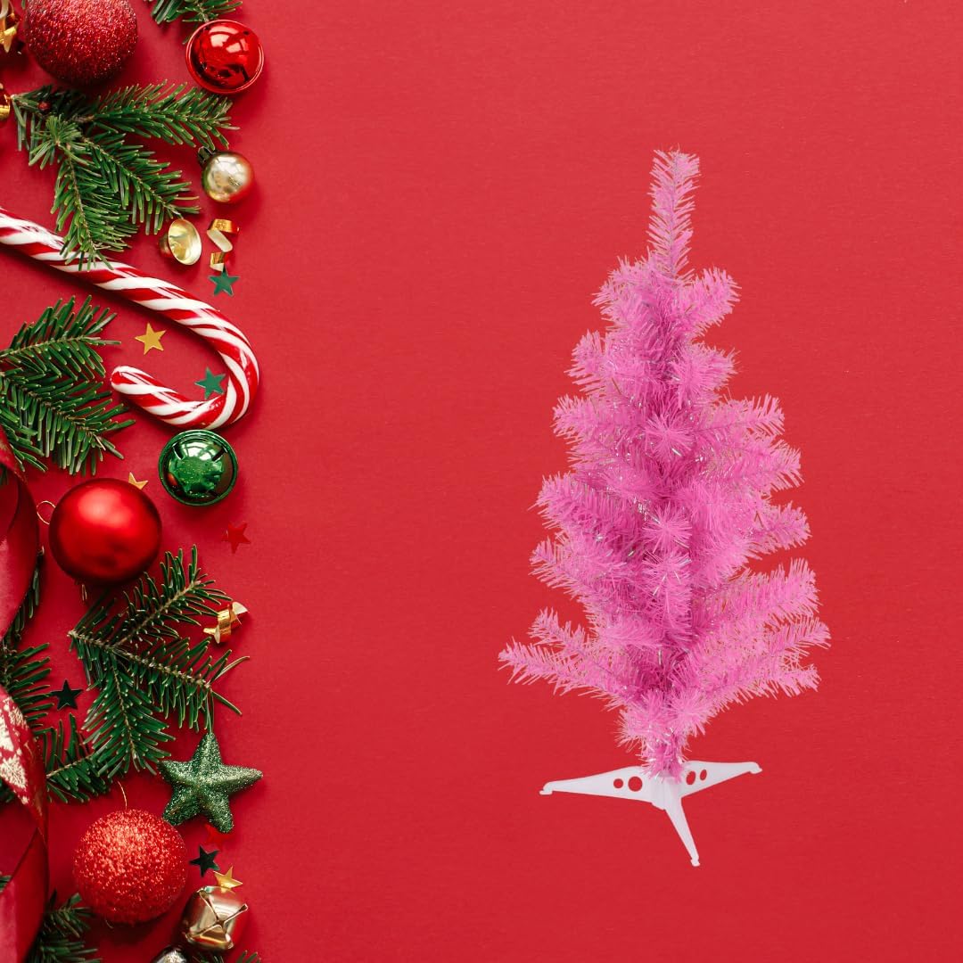 SELF IMPORT AGENCIES Decorazione moderna compatta di vacanza dell'albero di Natale di rosa fucsia di 60cm per i piccoli spazi