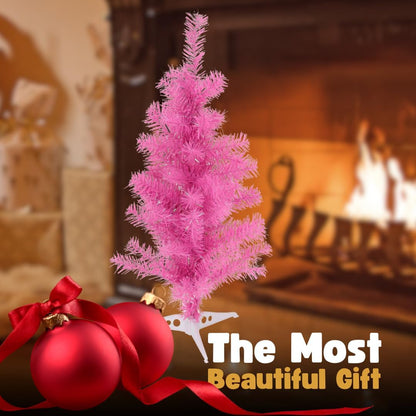 SELF IMPORT AGENCIES Decorazione moderna compatta di vacanza dell'albero di Natale di rosa fucsia di 60cm per i piccoli spazi