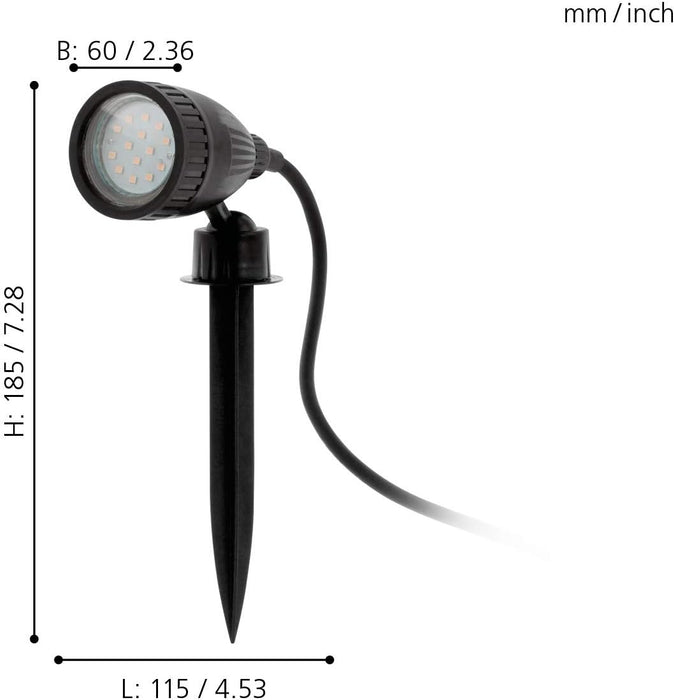 Eglo - Nema 1 Outdoor Spot W/Spike - Black - 18.5 Cm