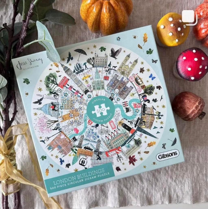 Gibsons White Logo Collection Buildings of London-Puzzle Circular de 500 Piezas (G3700