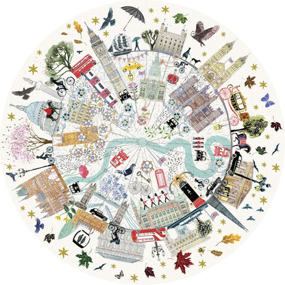 Gibsons White Logo Collection Buildings of London-Puzzle Circular de 500 Piezas (G3700