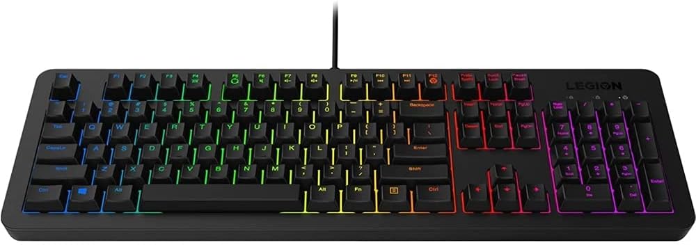 Lenovo Legion K300 RGB Gaming Keyboard | 5-Zone RGB Illumination | QWERTY UK layout | Anti-Ghosting Membrane Switches | Wired 1.8m USB 2.0 cable | Designed for PC and Console Gamers K300 Keyboard