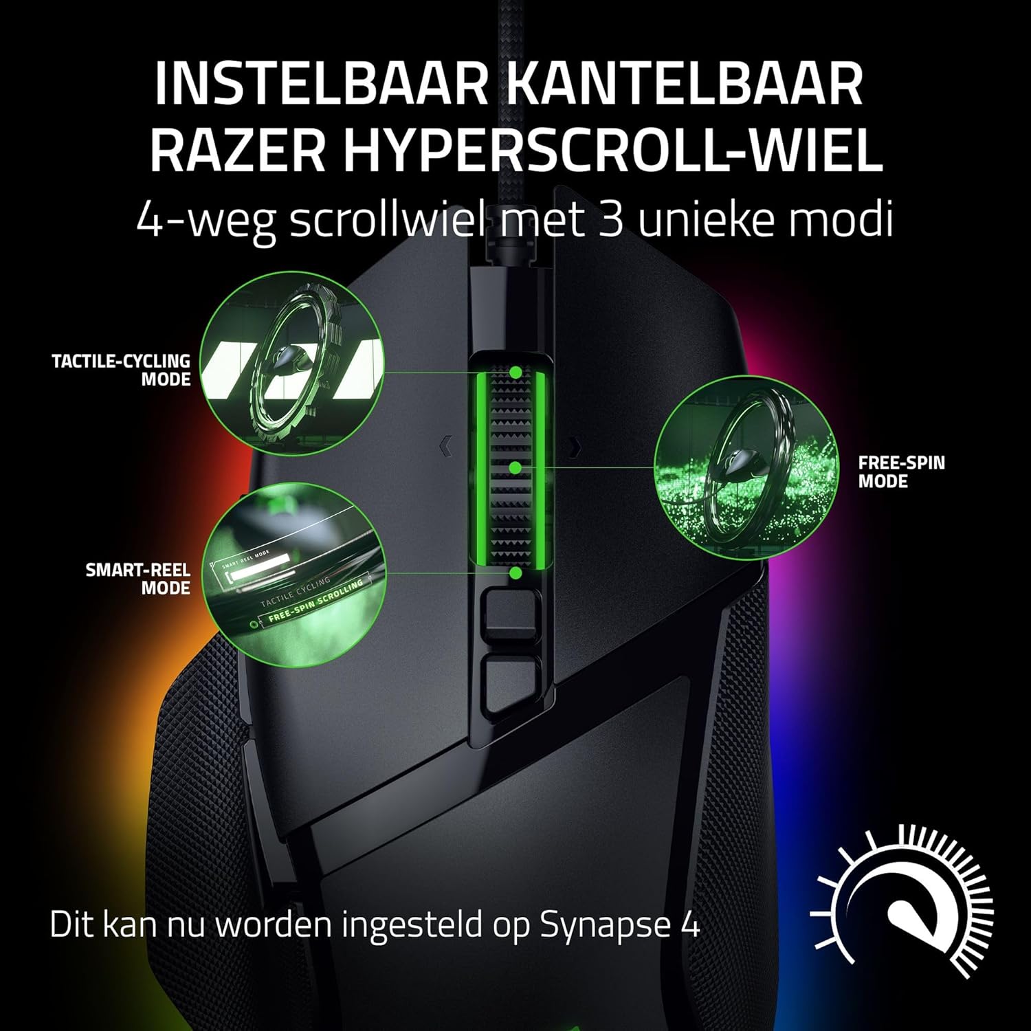 Razer Basilisk V3 35K - Fully Customizable Ergonomic Wired Gaming Mouse - Focus Pro 35K Optical Sensor (HyperScroll Tilt Wheel, 11-Zone Chroma Lighting, Optical Mouse Switches Gen-3) Black