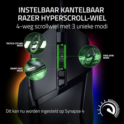 Razer Basilisk V3 35K - Fully Customizable Ergonomic Wired Gaming Mouse - Focus Pro 35K Optical Sensor (HyperScroll Tilt Wheel, 11-Zone Chroma Lighting, Optical Mouse Switches Gen-3) Black
