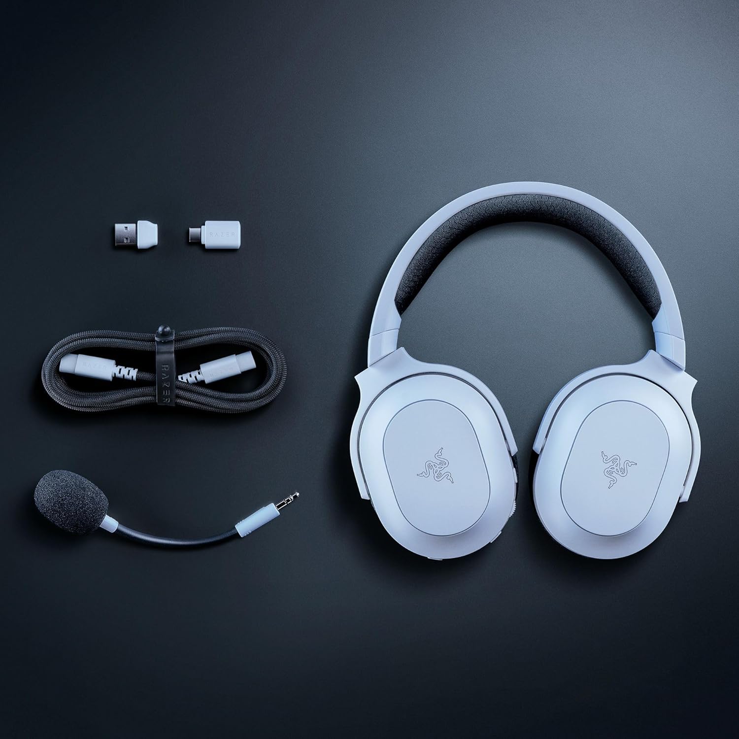 Razer Barracuda X Chroma - Wireless Multi-Platform Gaming Headset with 6 Zone Chroma RGB (SmartSwitch Hyperspeed & Bluetooth, 40mm Drivers, Detachable HyperClear Cardioid Mic) White