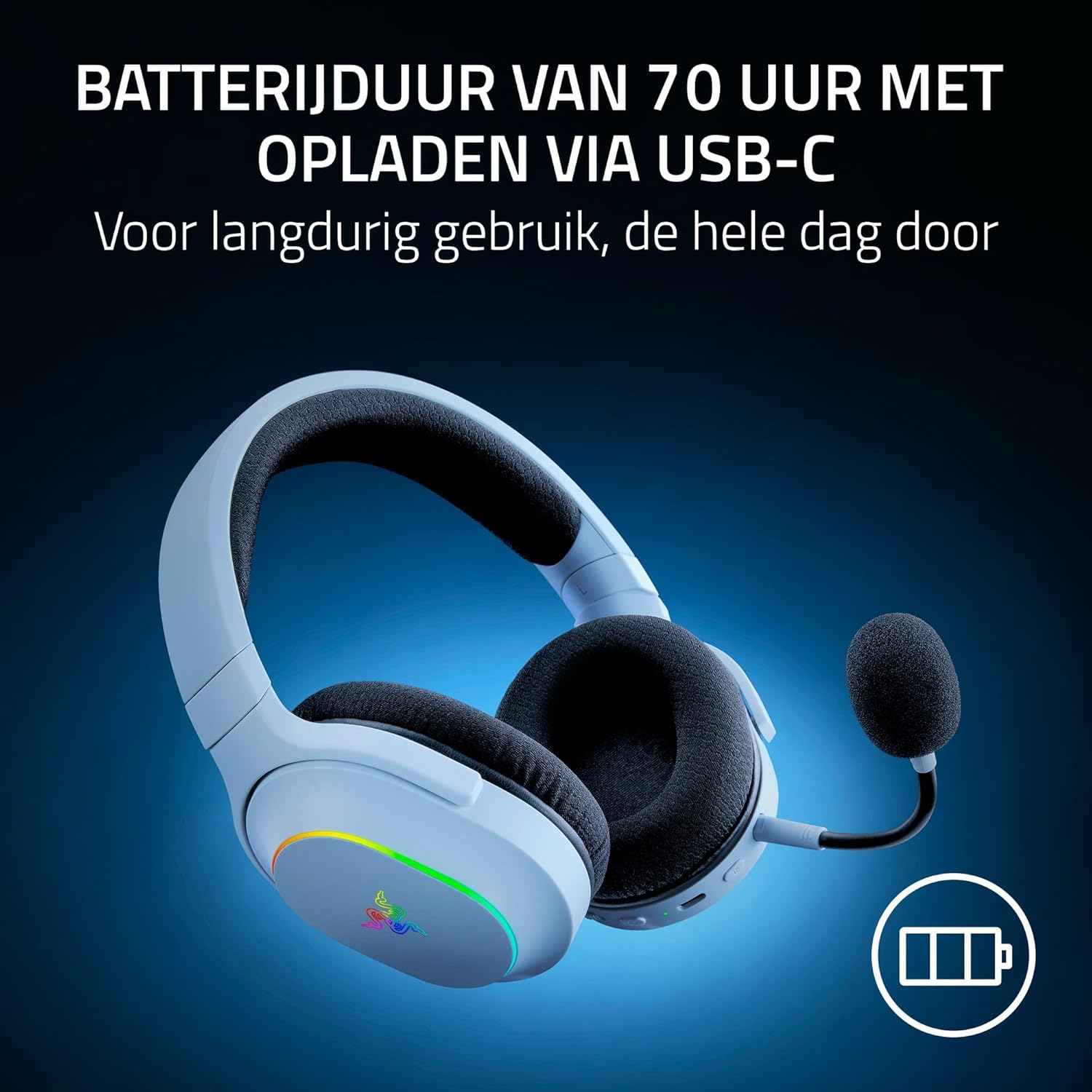 Razer Barracuda X Chroma - Wireless Multi-Platform Gaming Headset with 6 Zone Chroma RGB (SmartSwitch Hyperspeed & Bluetooth, 40mm Drivers, Detachable HyperClear Cardioid Mic) White